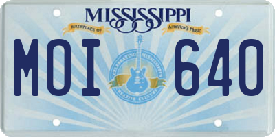 MS license plate MOI640