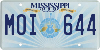 MS license plate MOI644
