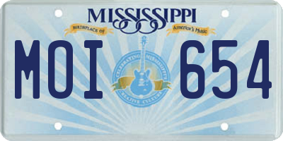 MS license plate MOI654