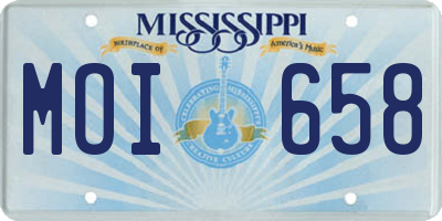 MS license plate MOI658