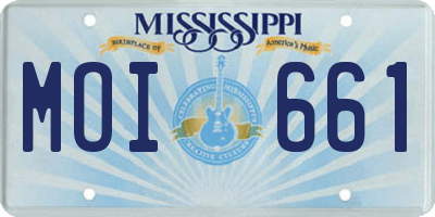 MS license plate MOI661