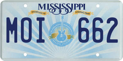 MS license plate MOI662