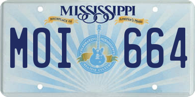 MS license plate MOI664
