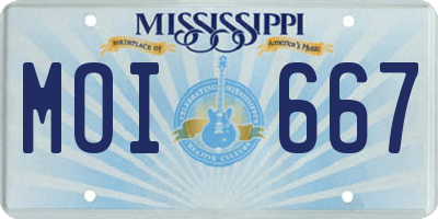 MS license plate MOI667