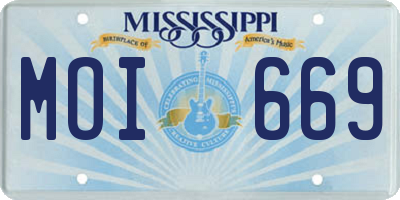 MS license plate MOI669