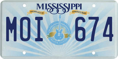 MS license plate MOI674