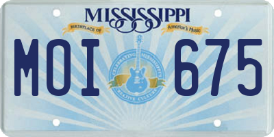MS license plate MOI675