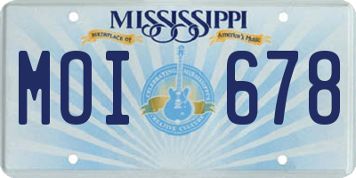 MS license plate MOI678