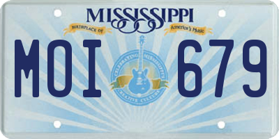MS license plate MOI679