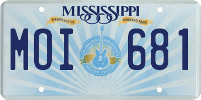 MS license plate MOI681