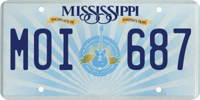 MS license plate MOI687