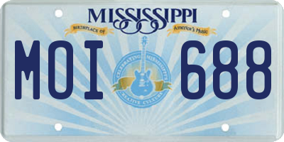 MS license plate MOI688