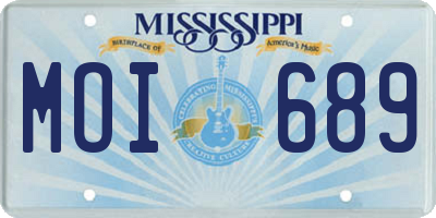 MS license plate MOI689