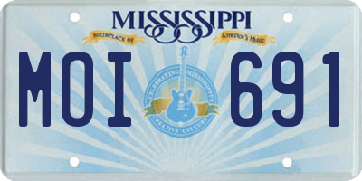 MS license plate MOI691