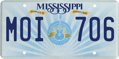 MS license plate MOI706