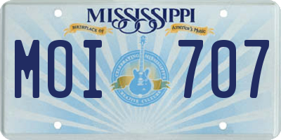 MS license plate MOI707