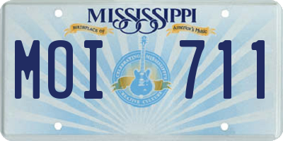 MS license plate MOI711
