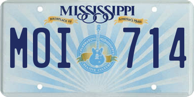 MS license plate MOI714