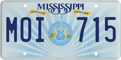 MS license plate MOI715