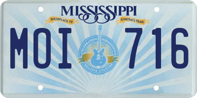 MS license plate MOI716