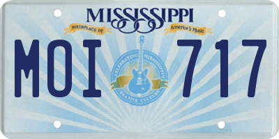 MS license plate MOI717