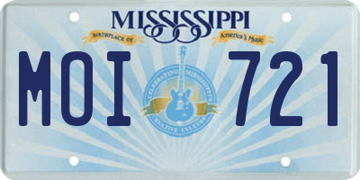 MS license plate MOI721