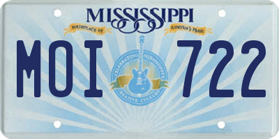 MS license plate MOI722