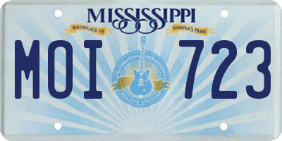 MS license plate MOI723