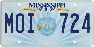 MS license plate MOI724