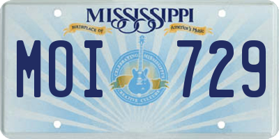 MS license plate MOI729