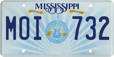 MS license plate MOI732
