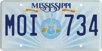MS license plate MOI734