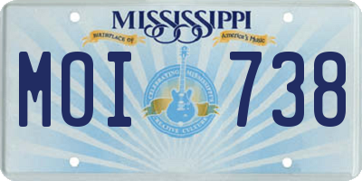 MS license plate MOI738