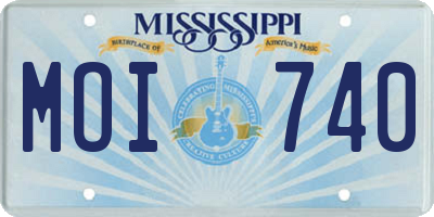 MS license plate MOI740