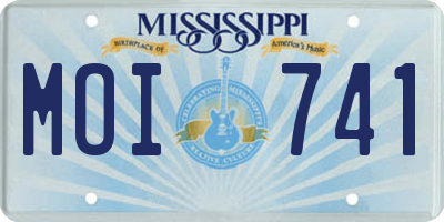 MS license plate MOI741