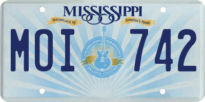 MS license plate MOI742