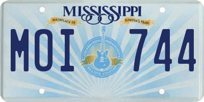 MS license plate MOI744