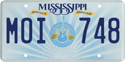 MS license plate MOI748