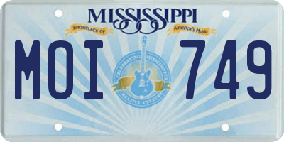 MS license plate MOI749