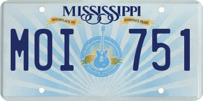 MS license plate MOI751