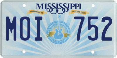 MS license plate MOI752