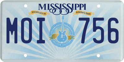 MS license plate MOI756
