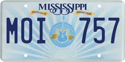 MS license plate MOI757