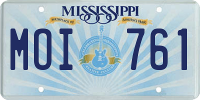 MS license plate MOI761