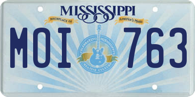 MS license plate MOI763