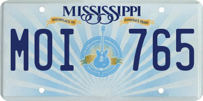 MS license plate MOI765