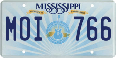 MS license plate MOI766