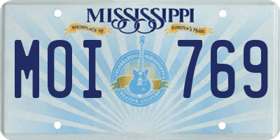MS license plate MOI769