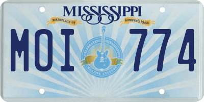 MS license plate MOI774