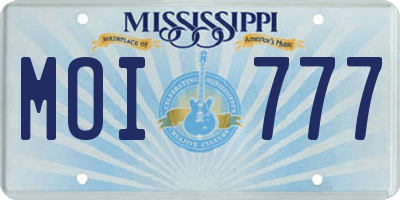 MS license plate MOI777